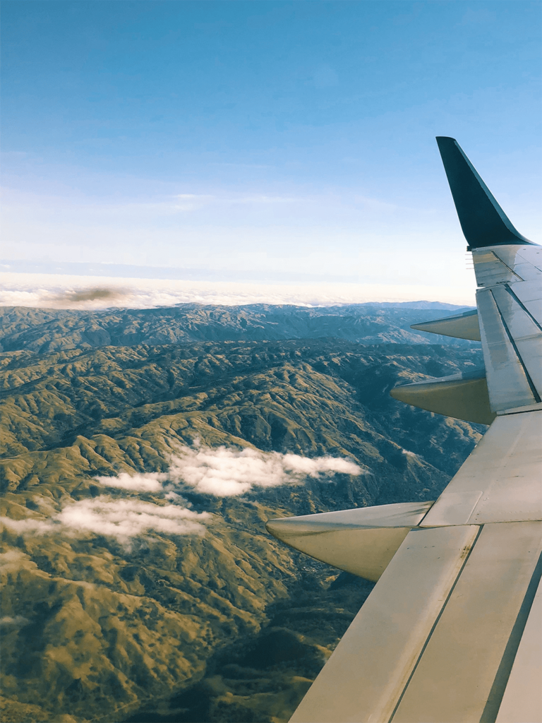 Sustainable aviation blog image - looking across plane wing